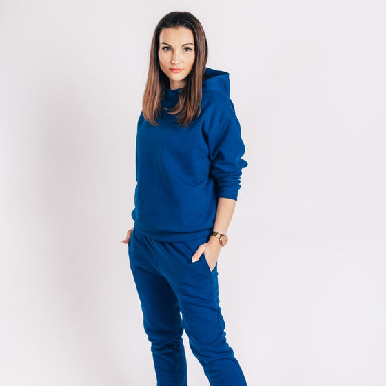 Mikina Cobalt blue - organic cotton počesaná