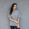 Triko oversize grey stone - organic cotton počesaná