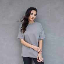  Triko oversize grey stone - organic cotton nepočesaná