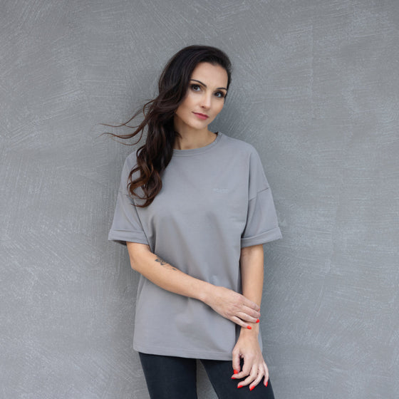 Triko oversize grey stone - organic cotton nepočesaná