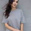 Triko oversize grey stone - organic cotton nepočesaná