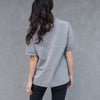 Triko oversize grey stone - organic cotton počesaná